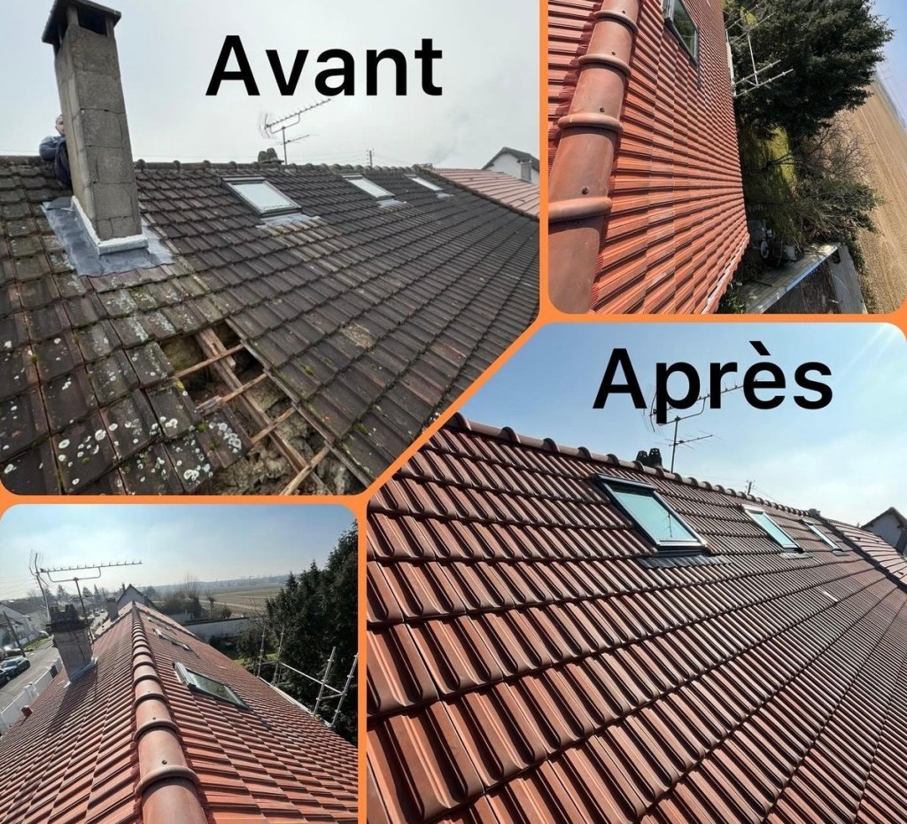 avant après nettoyage de toiture